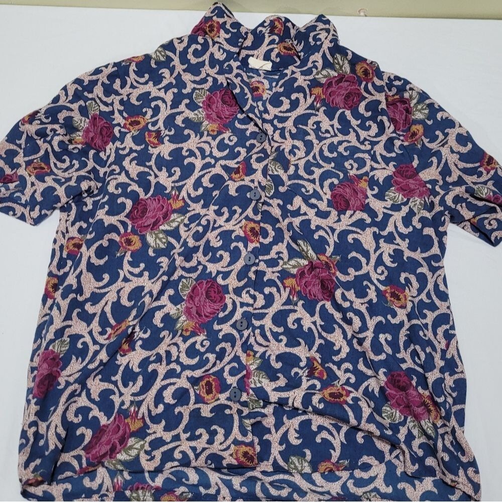 Floral Patterned Unisex Button Up Shirt